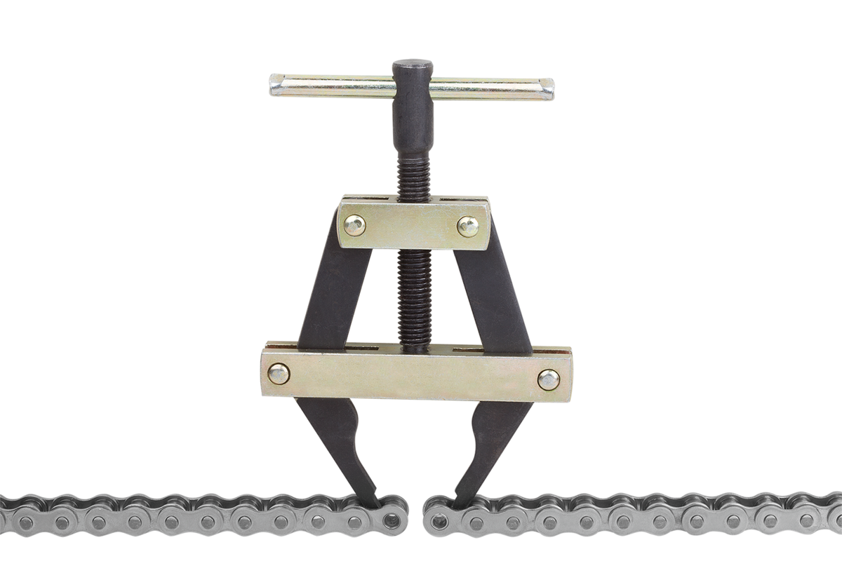 Assembly tool for roller chains