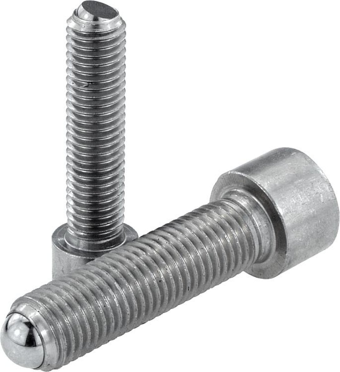 Ball-end thrust screws with head stainless steel