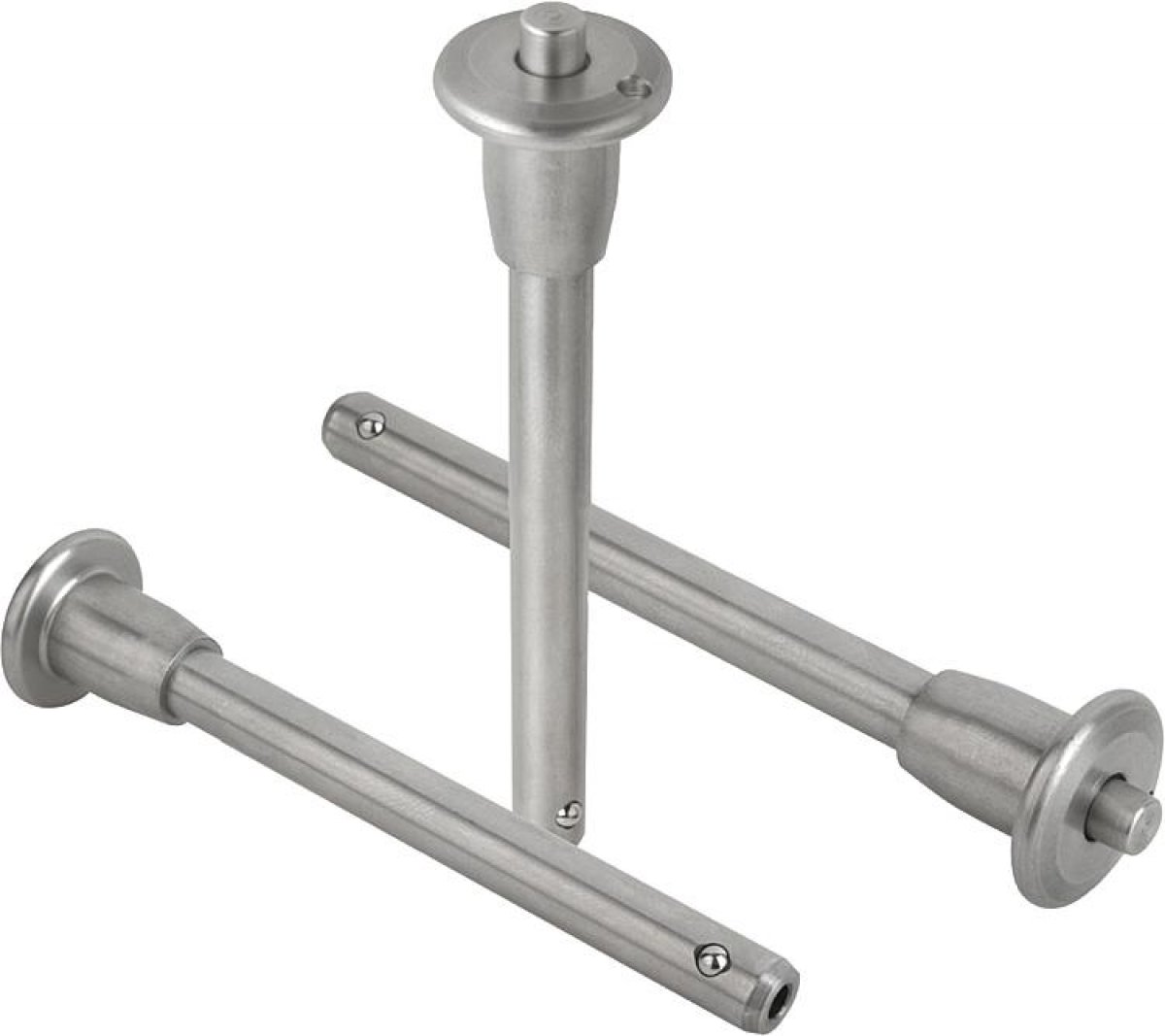 Ball lock pins with mushroom grip stainless steel