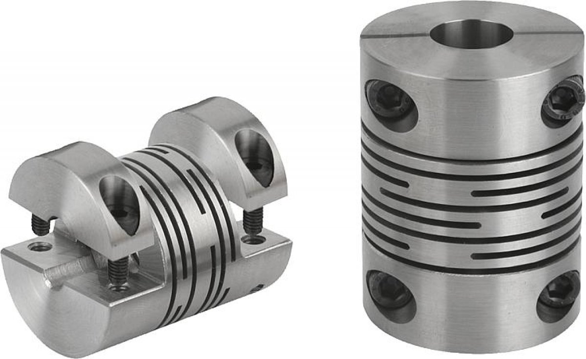 Beam couplings with removable clamping hub, stainless steel
