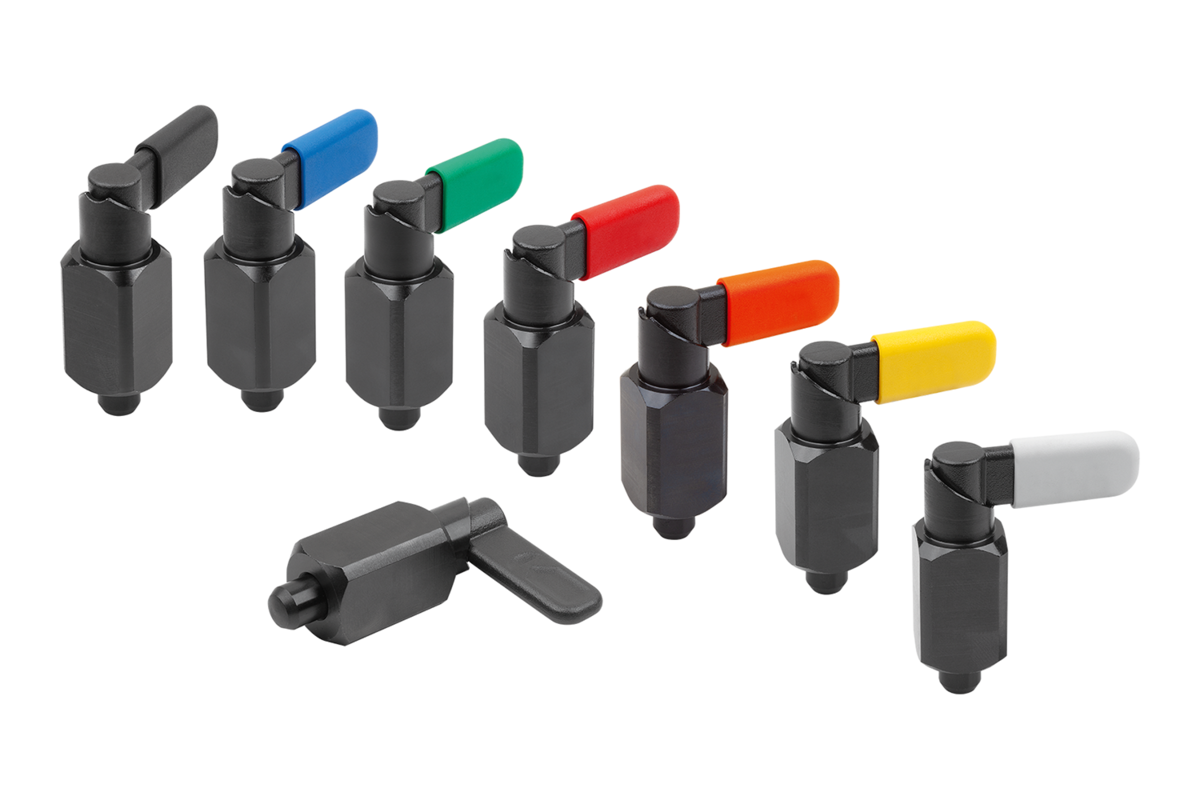 Cam-action indexing plunger, steel, with square sleeve