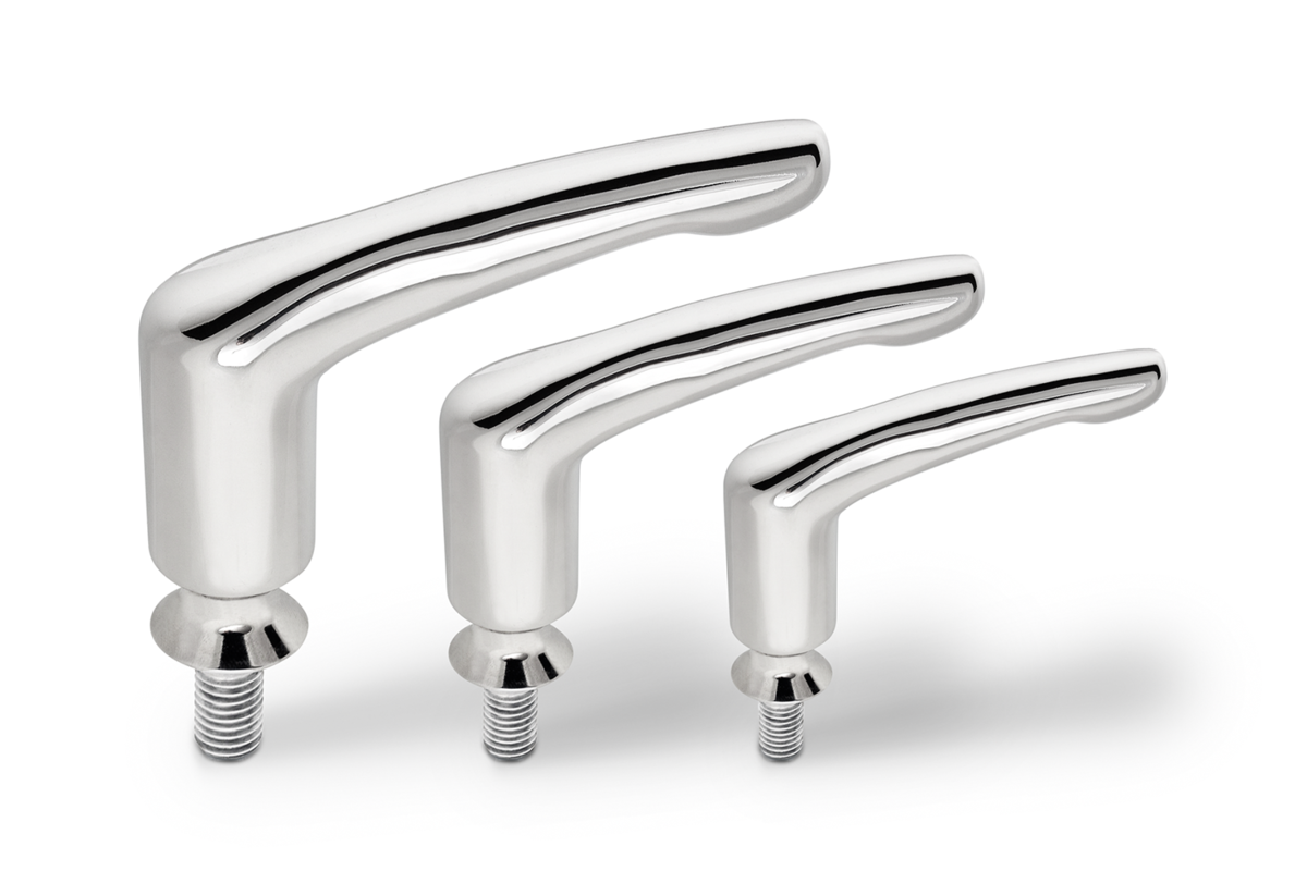 Clamping levers with external thread