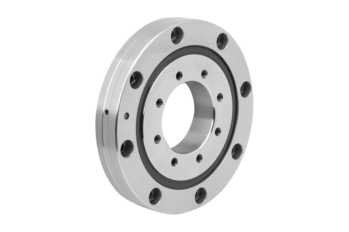 Cross-roller bearing, steel, with fastening holes