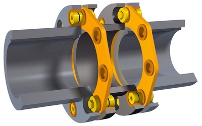 Easily assembled shaft couplings for torques up to 110,000 Nm with the Mayr ROBA-DS coupling