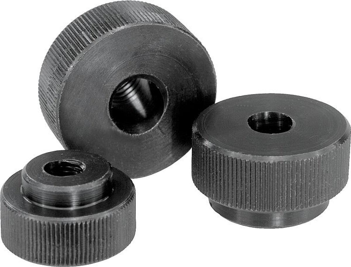 Knurled nuts quick-acting