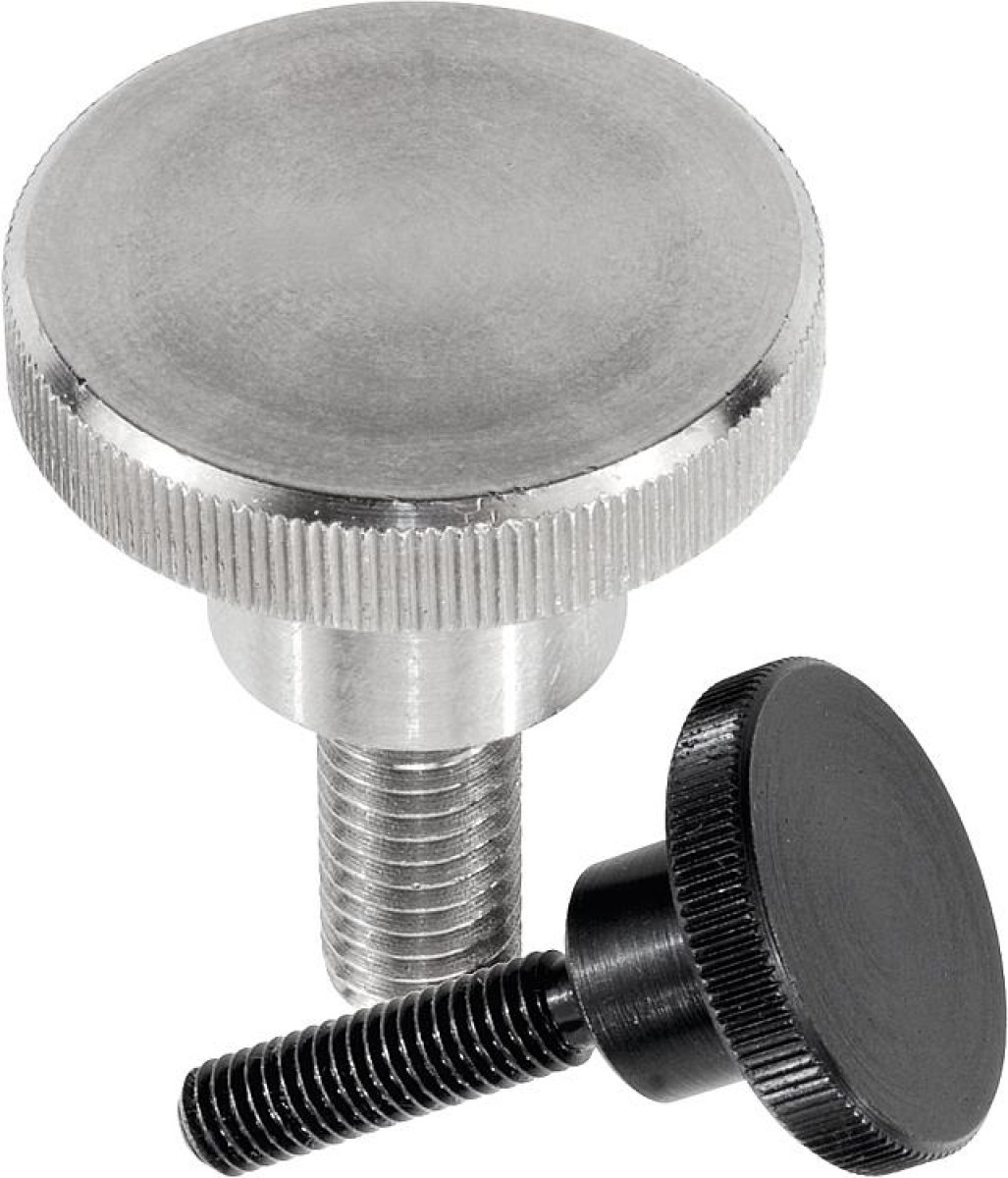 Knurled screws high form steel and stainless steel, DIN 464