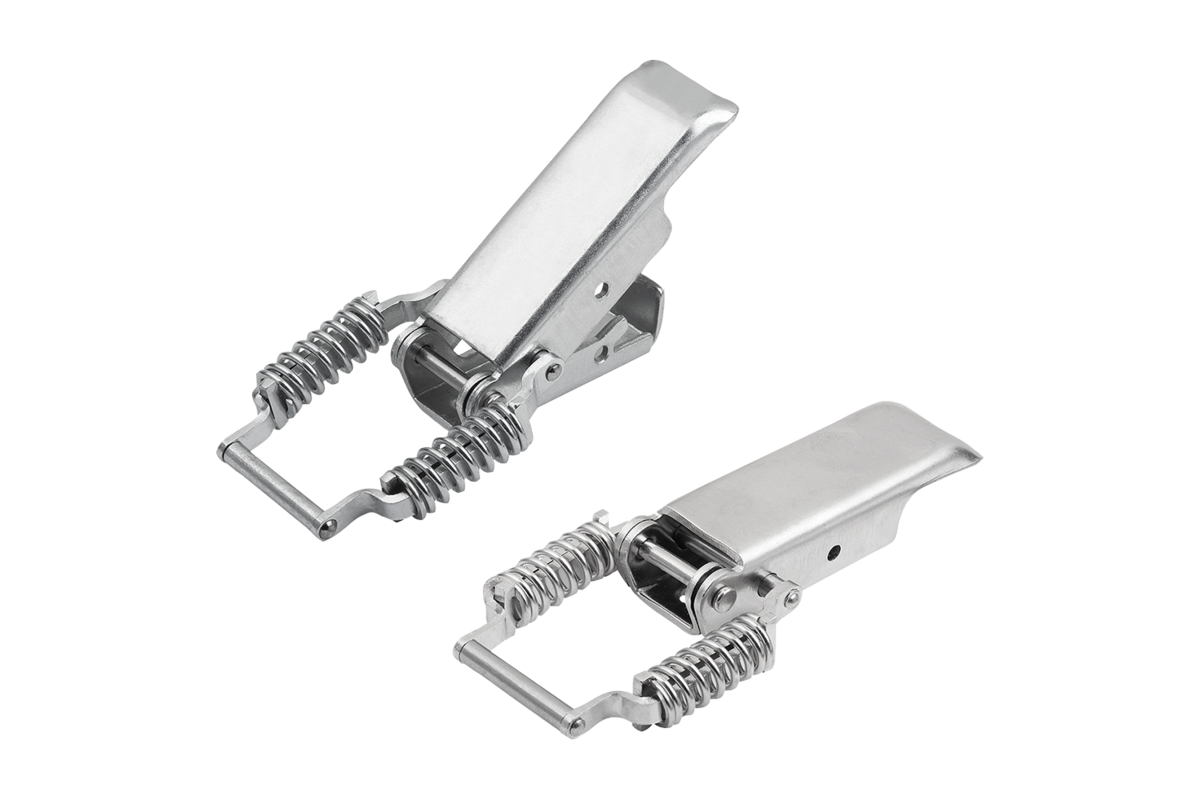 Latches, steel or stainless steel, with spring clip for up to 450N
