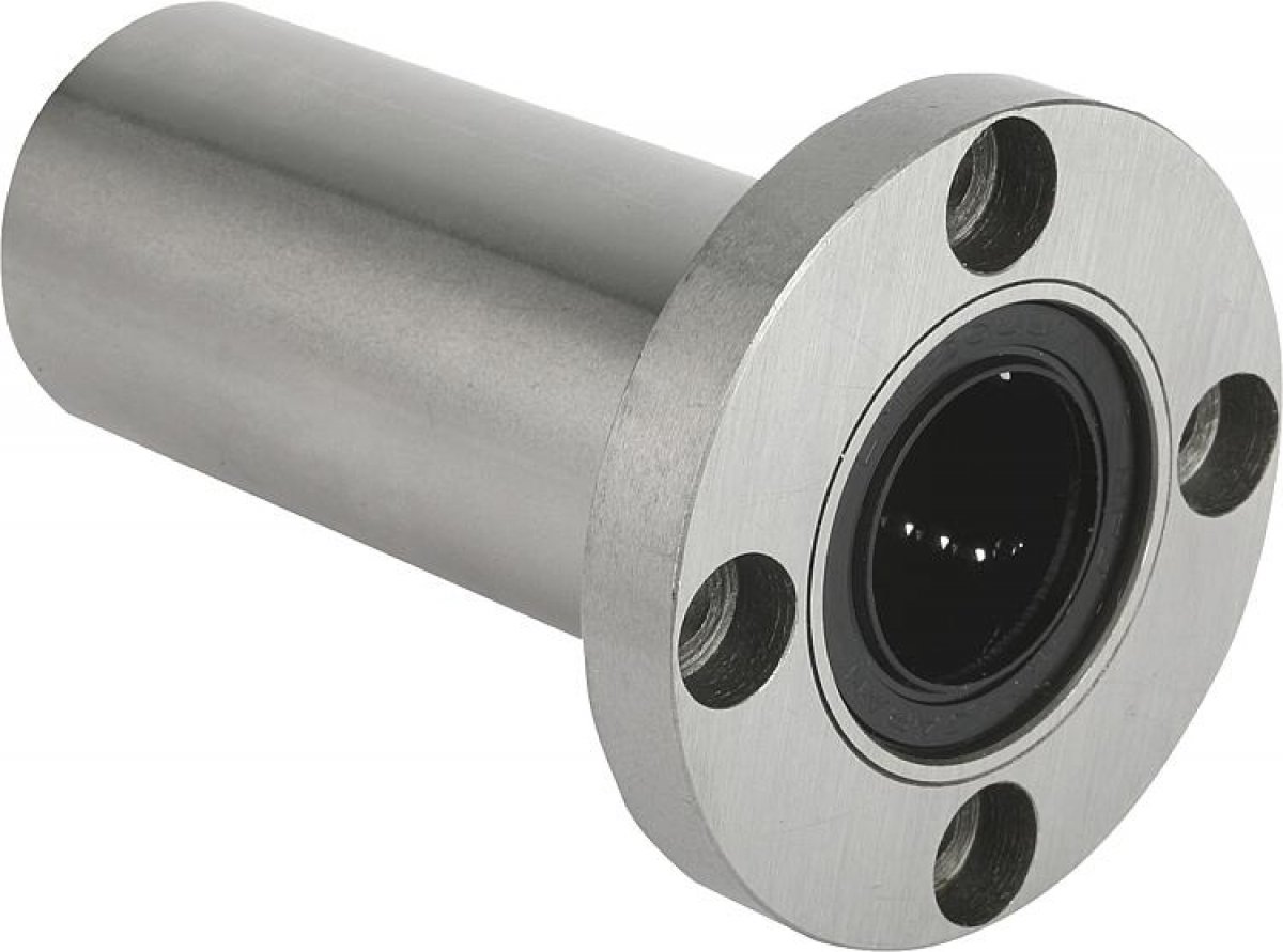 Linear ball bearings with round flange, double bearing