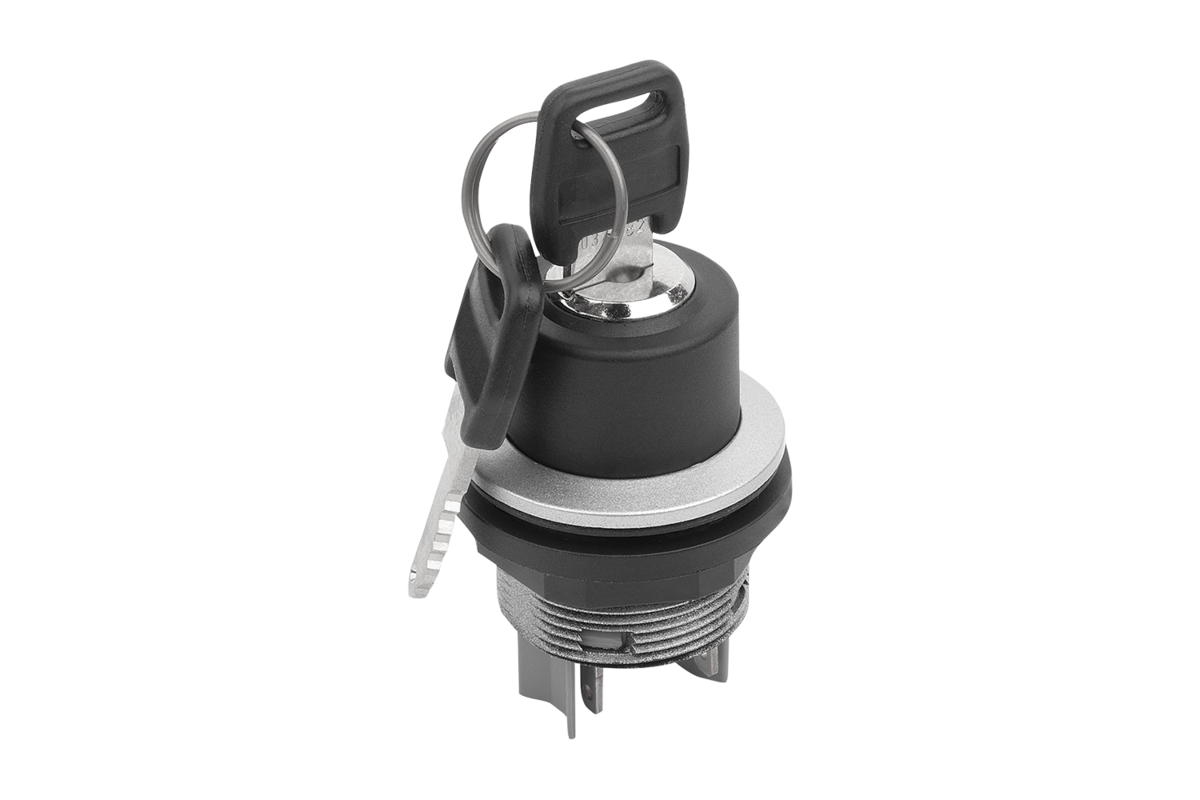Lockable switch, snap-action, installation version, Ø 22.3 mm, flat tab connecti