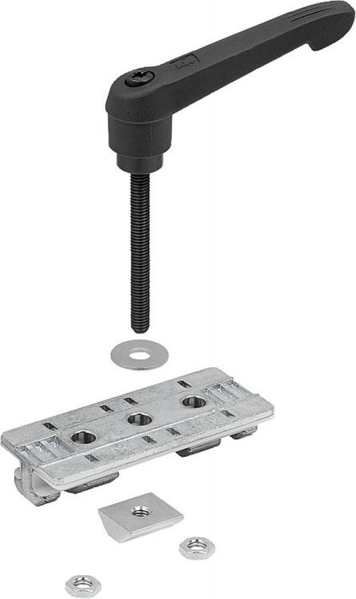 Profile slider with clamping lever