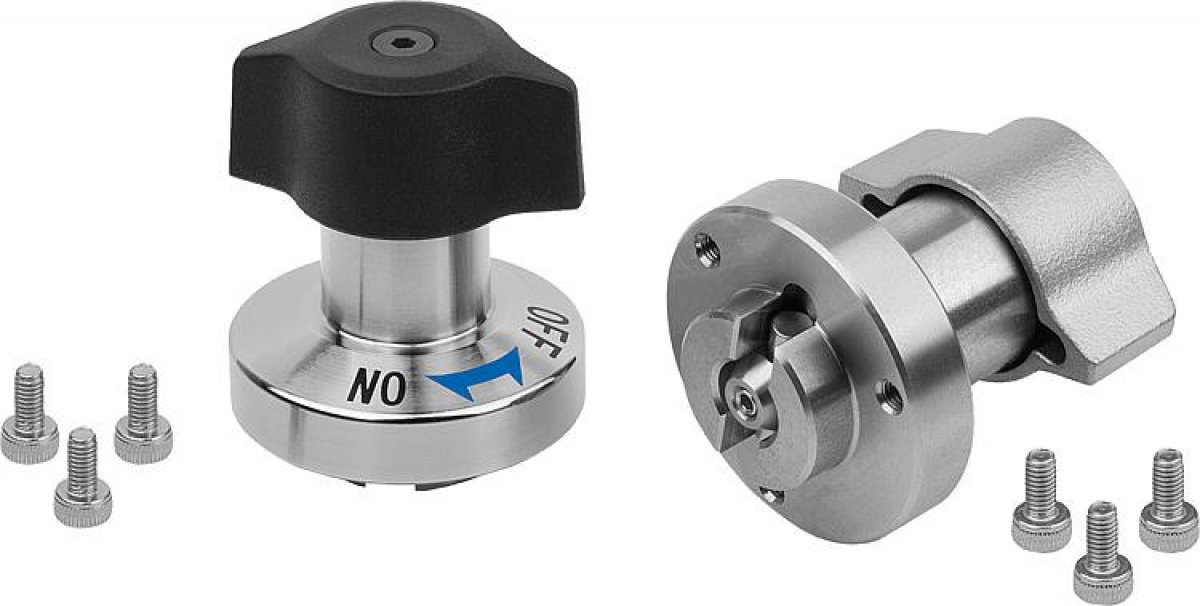 Quarter-turn clamp locks, stainless steel rotary knob plastic or stainless steel