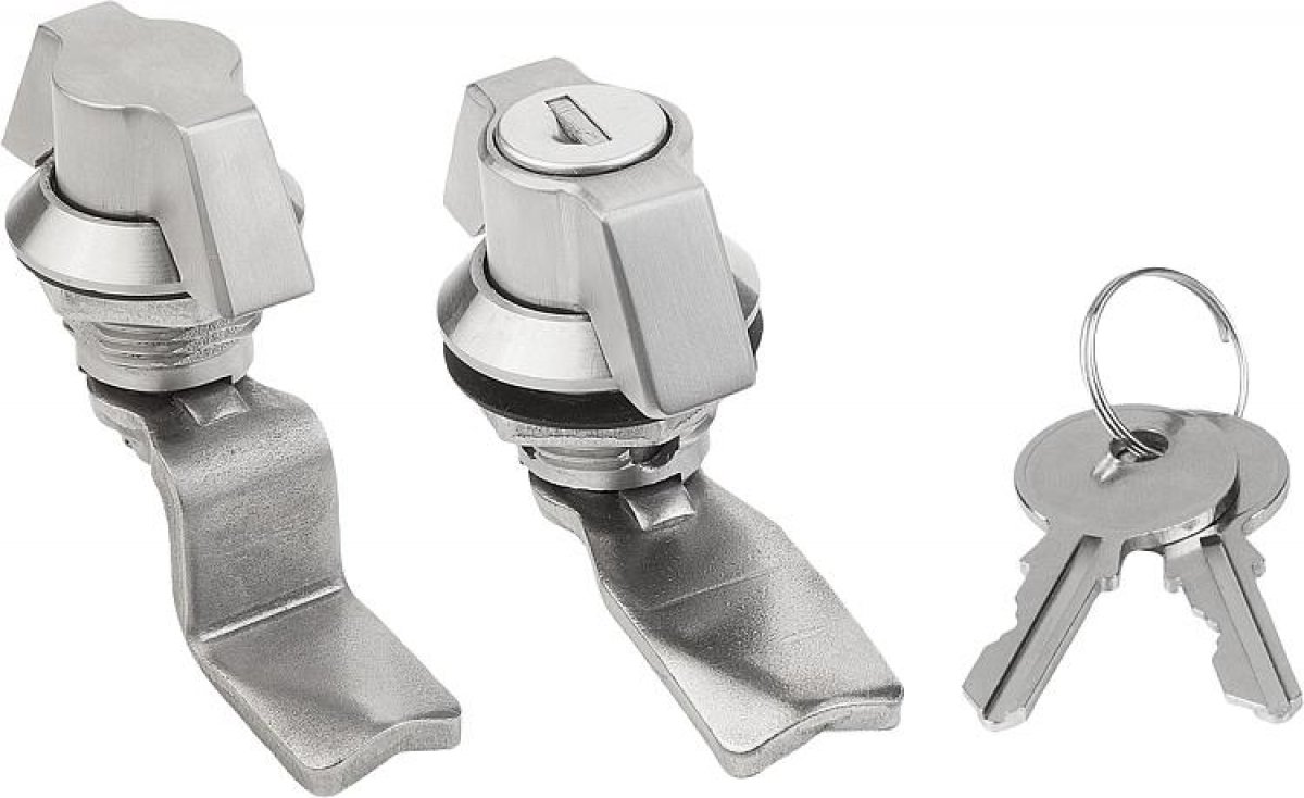 Quarter-turn locks stainless steel with wing grip