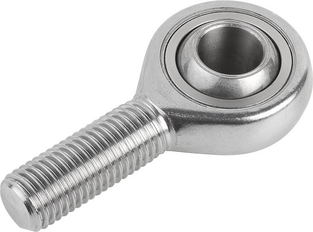 Rod ends with plain bearing external thread, stainless steel, DIN ISO 12240-4
