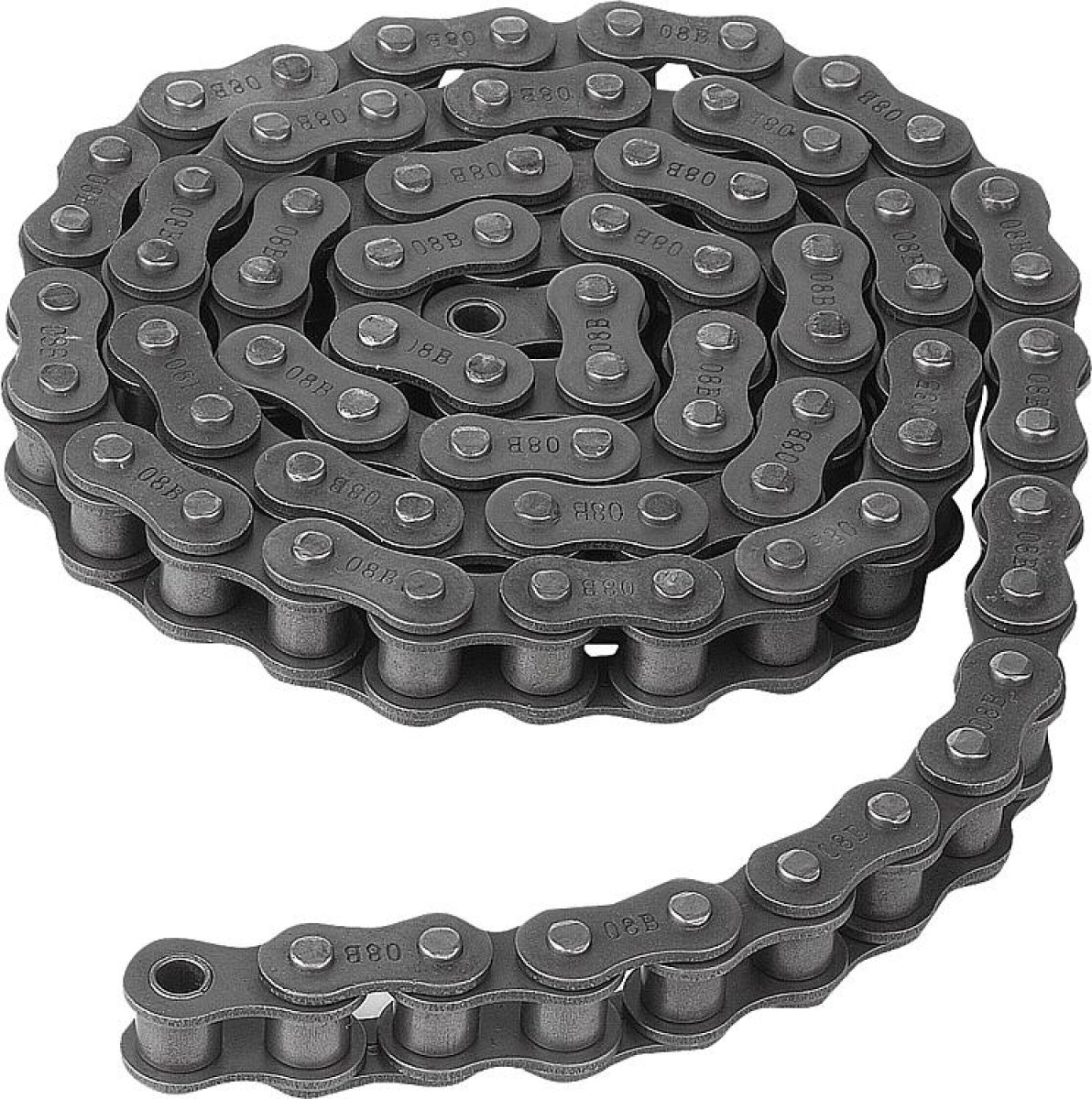 Roller chains single DIN ISO 606, curved link plate