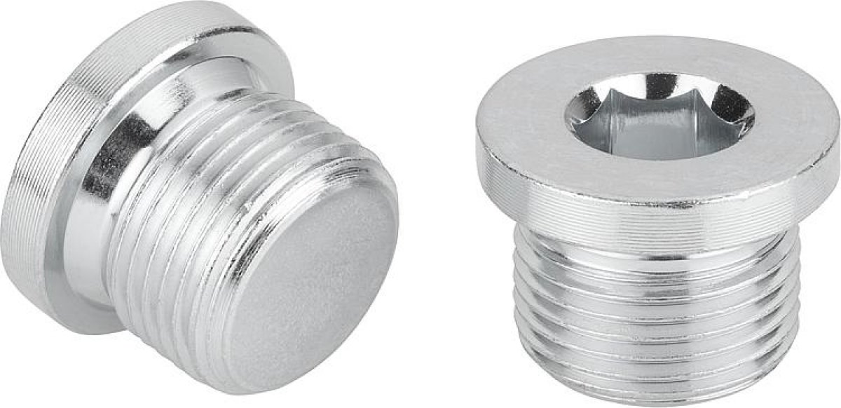 Screw plugs with collar and hexagon socket DIN 908