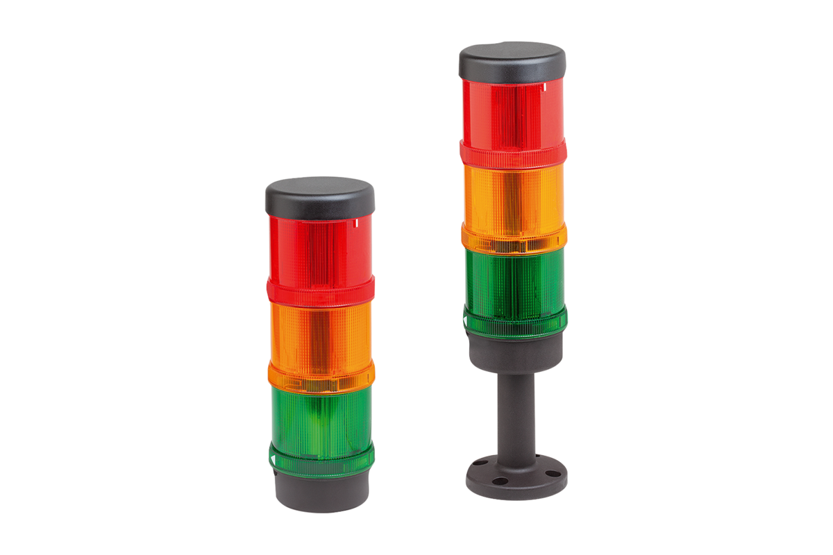 Signal towers, LED green, yellow, red, Ø70 mm complete unit