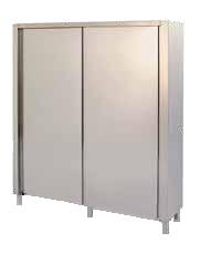 Stainless steel tall cabinets with sliding doors