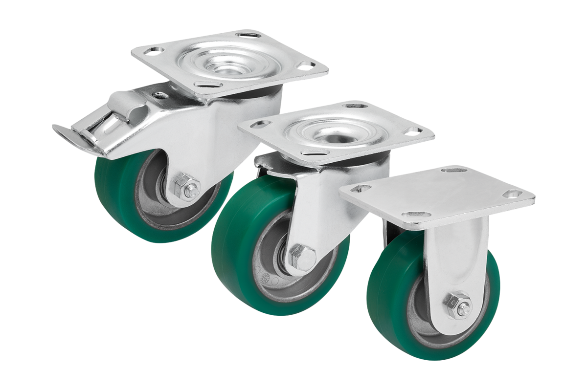 Steel plate swivel and fixed castors