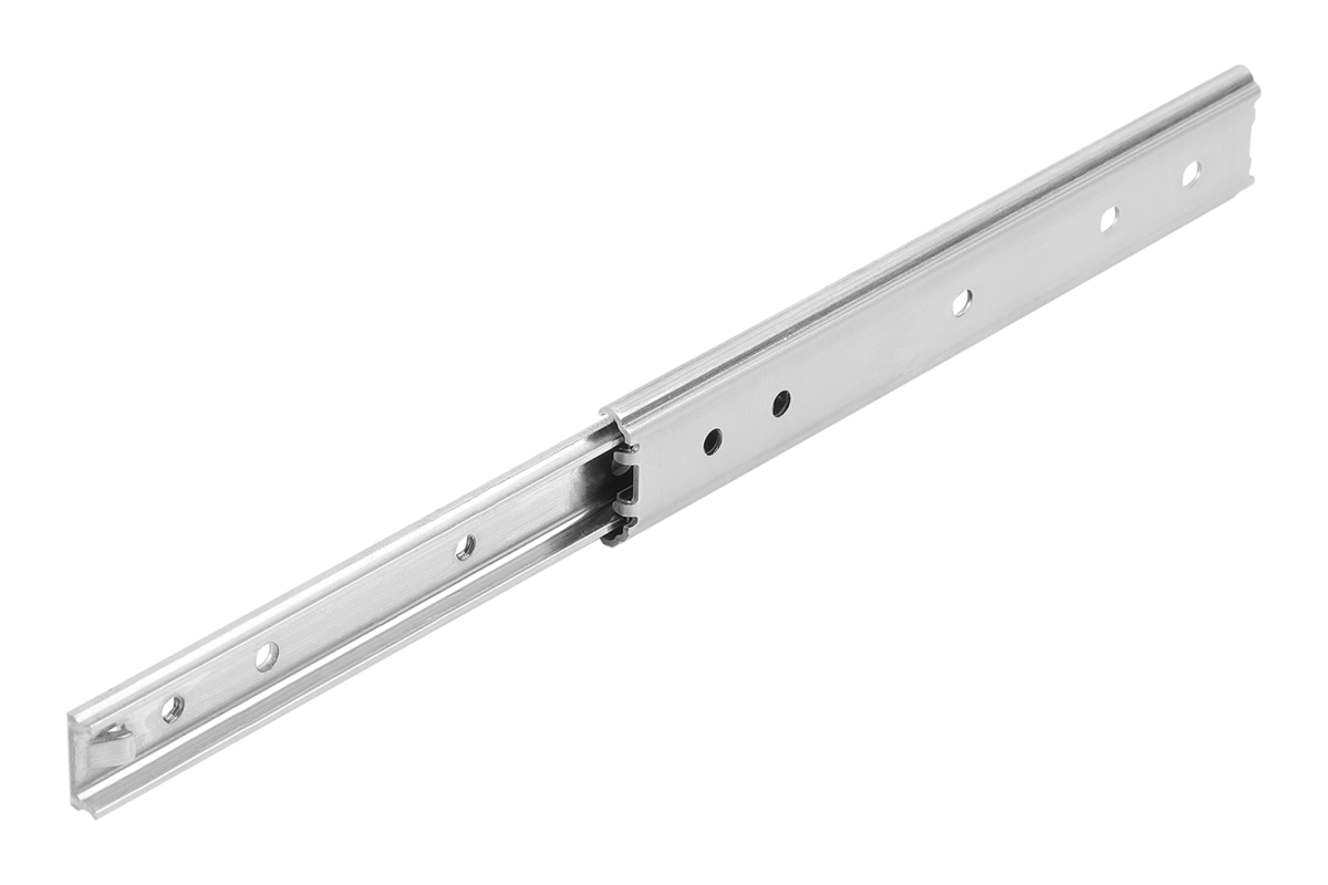 Telescopic slides, stainless steel, for side mounting