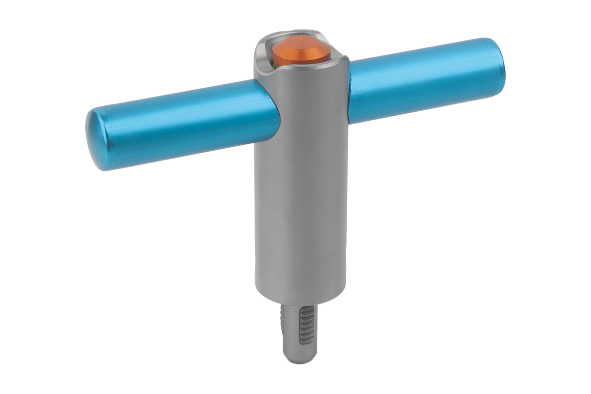 Threaded lifting pin, stainless steel, self-locking with grip