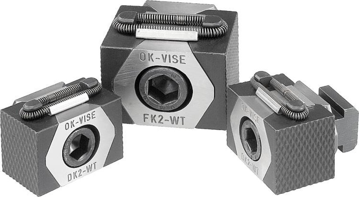 Wedge clamps double jaw faces serrated