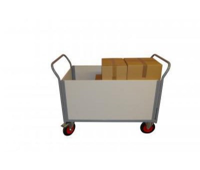 Wooden-panel crate trolley